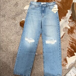 MOTHER Women's Light Blue Straight Leg Jeans